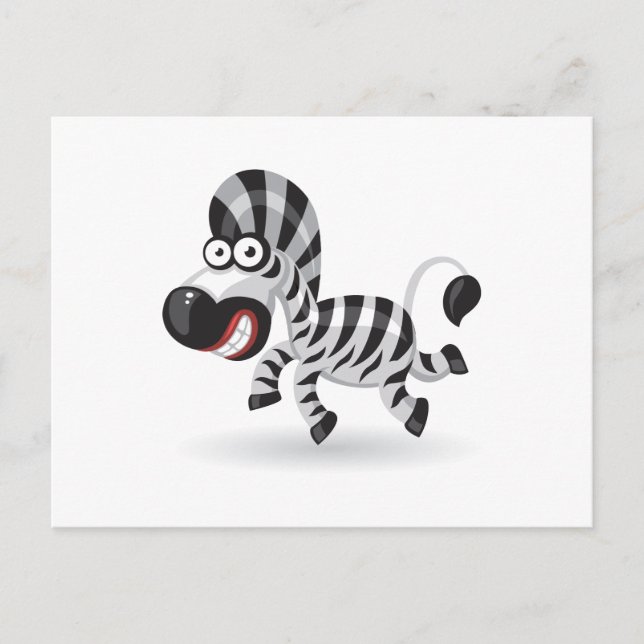 Cartoon baby Zebra Postkarte (Vorderseite)