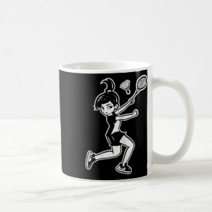 Cartoon Badminton Woman Shuttle Player Kaffeetasse