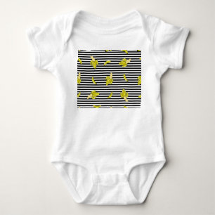 Cartoon Bananenflecken: Retro-Stil. Baby Strampler