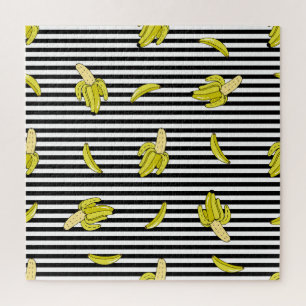Cartoon Bananenflecken: Retro-Stil. Puzzle