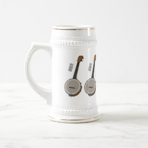 Cartoon Banjo Bierglas