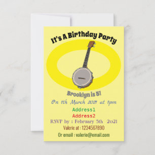 Cartoon Banjo Einladung