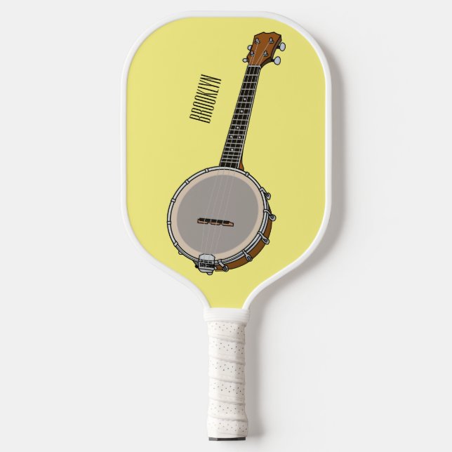 Cartoon Banjo Pickleball Schläger (Vorderseite)