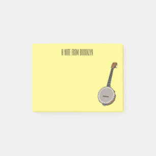 Cartoon Banjo Post-it Klebezettel