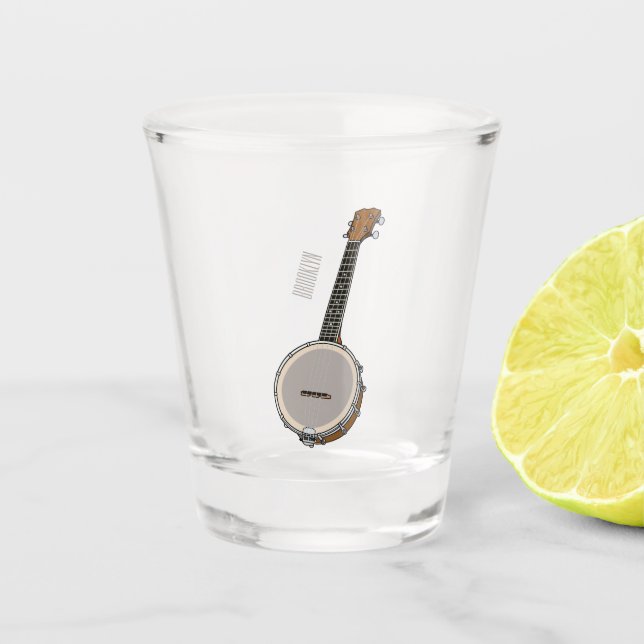 Cartoon Banjo Schnapsglas (Vorderseite)