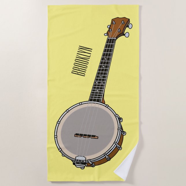 Cartoon Banjo Strandtuch (Vorderseite)