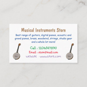 Cartoon Banjo Visitenkarte