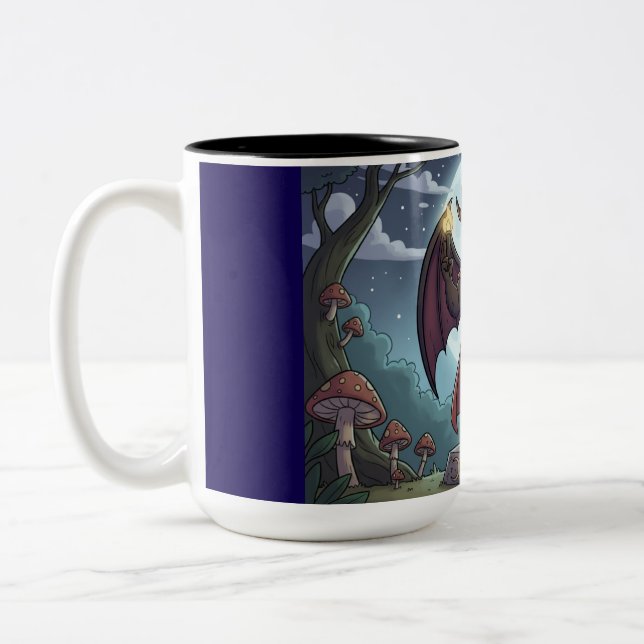 Cartoon Baphomet Zweifarbige Tasse (Links)