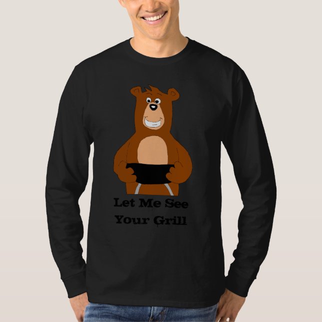 Cartoon-Bär mit GRILLEN Grill T-Shirt (Vorderseite)