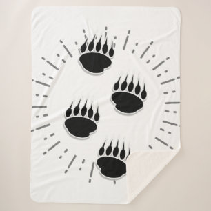 Cartoon Bärenspur mit Vintagem Sonnenbrand Sherpadecke