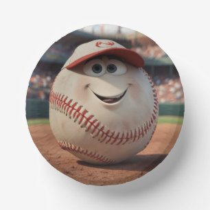 Cartoon Baseball Geburtstagspapier Bowles Pappteller