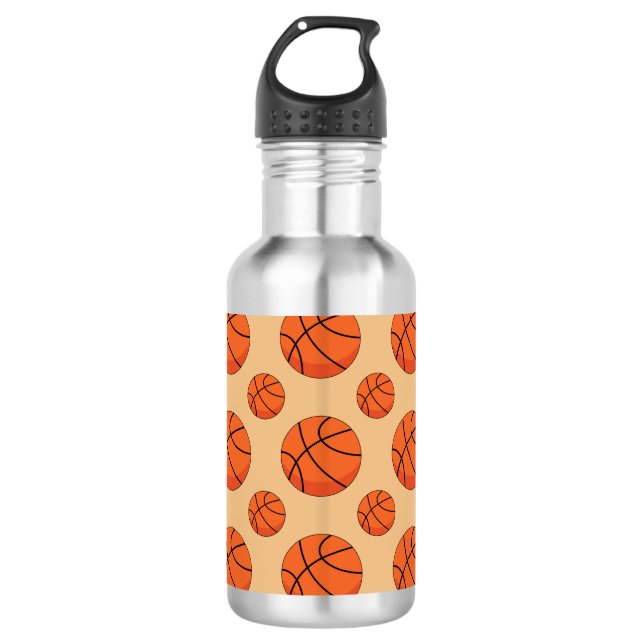 Cartoon Basketball Ball Edelstahlflasche (Vorderseite)