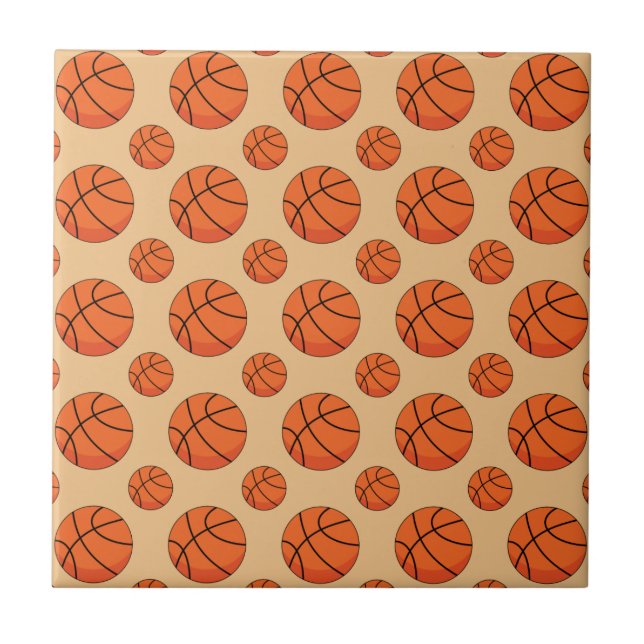Cartoon Basketball Ball Fliese (Vorderseite)