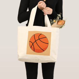 Cartoon Basketball Ball Jumbo Stoffbeutel
