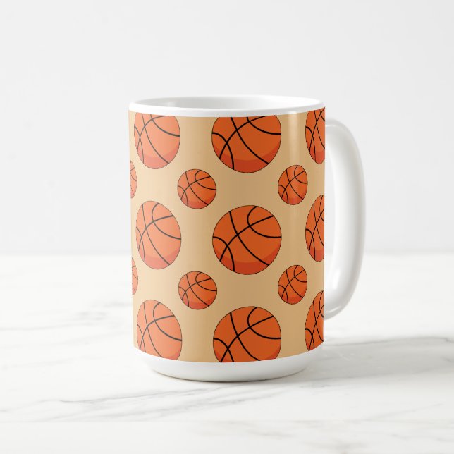 Cartoon Basketball Ball Kaffeetasse (VorderseiteRechts)