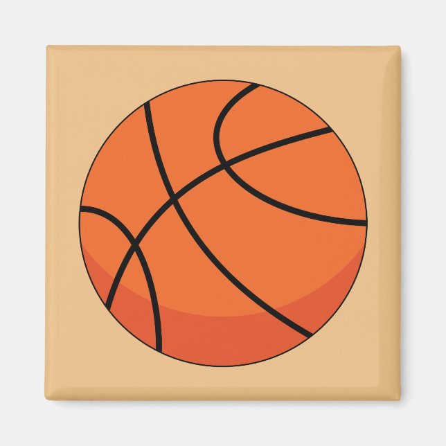 Cartoon Basketball Ball Magnet (Vorne)