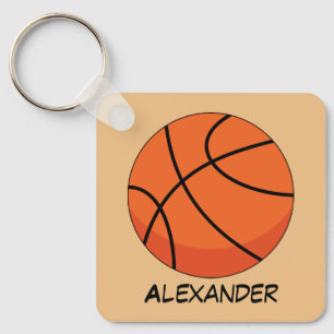 Cartoon Basketball Ball Name hinzufügen Schlüsselanhänger