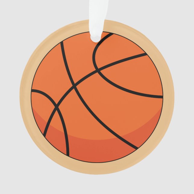 Cartoon Basketball Ball Ornament (Vorderseite)