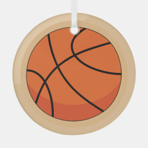 Cartoon Basketball Ball Ornament Aus Glas