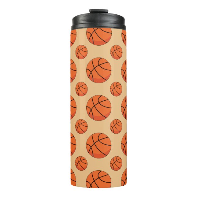 Cartoon Basketball Ball Thermosbecher (Vorderseite)