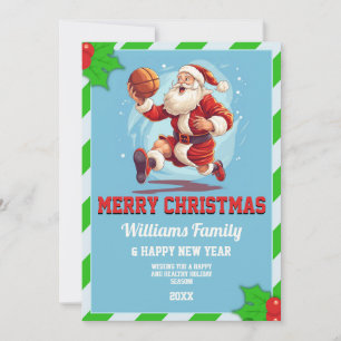 Cartoon Basketball santa Einladung
