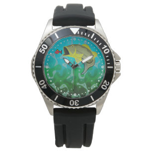 Cartoon Bass Fishing Armbanduhr