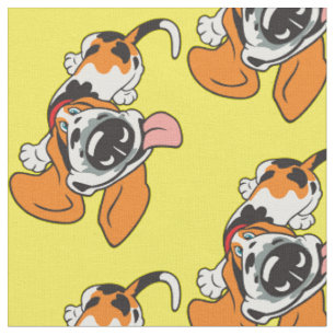 Cartoon Basset Hound Fabric Stoff
