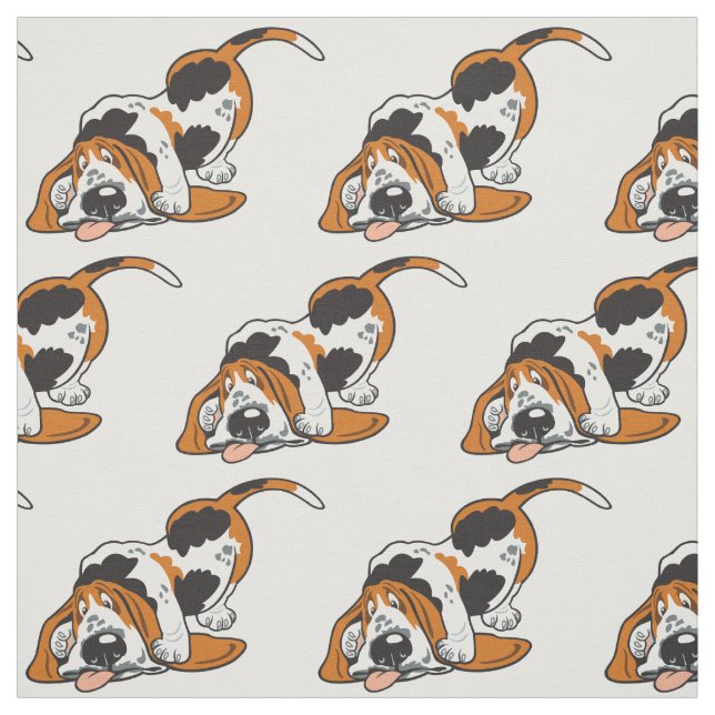 Cartoon Basset Hound Stoff (Muster)