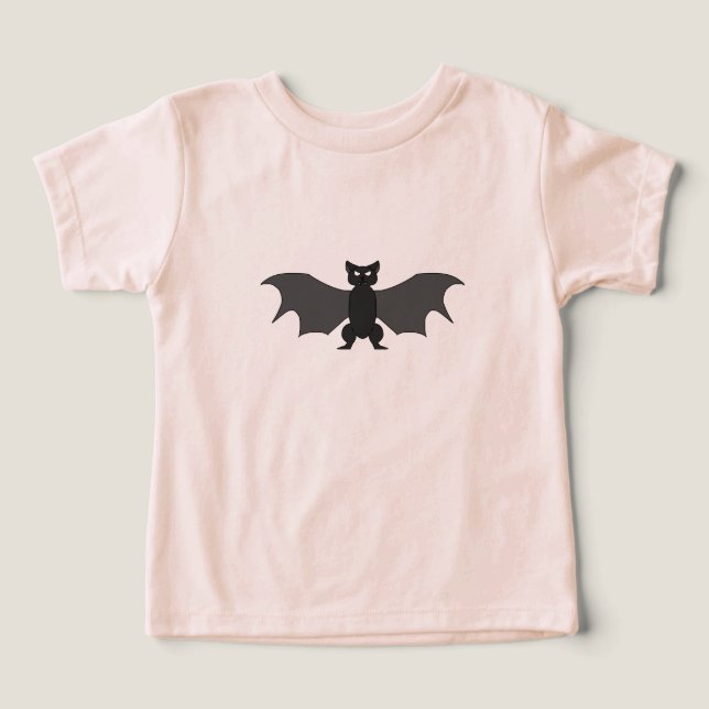 Cartoon Bat Peach Kleinkind Shirt (Design Vorderseite)