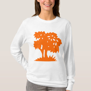 Cartoon-Baum - Orange T-Shirt
