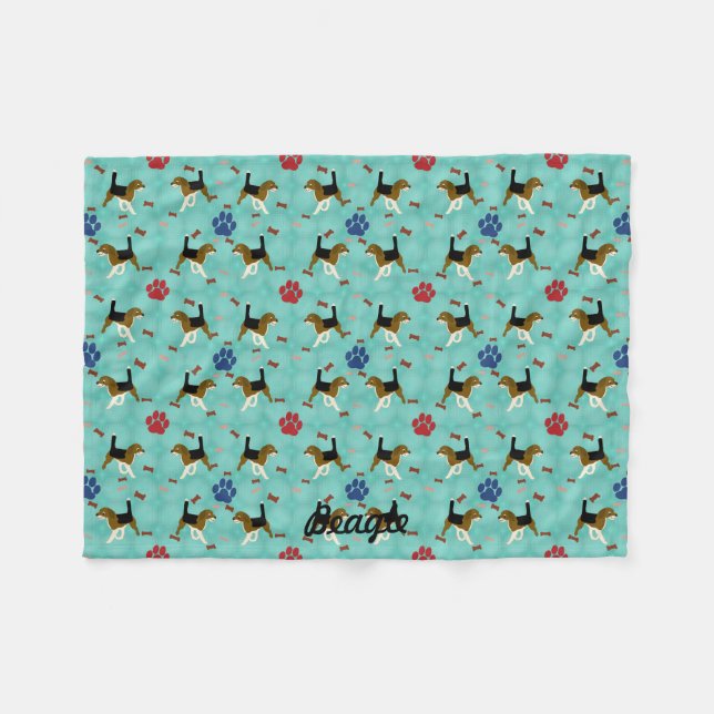 Cartoon Beagle Fleecedecke (Vorderseite (Horizontal))