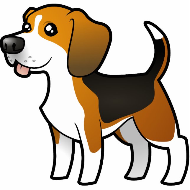 Cartoon-Beagle Fotoskulptur Magnet (Vorne)