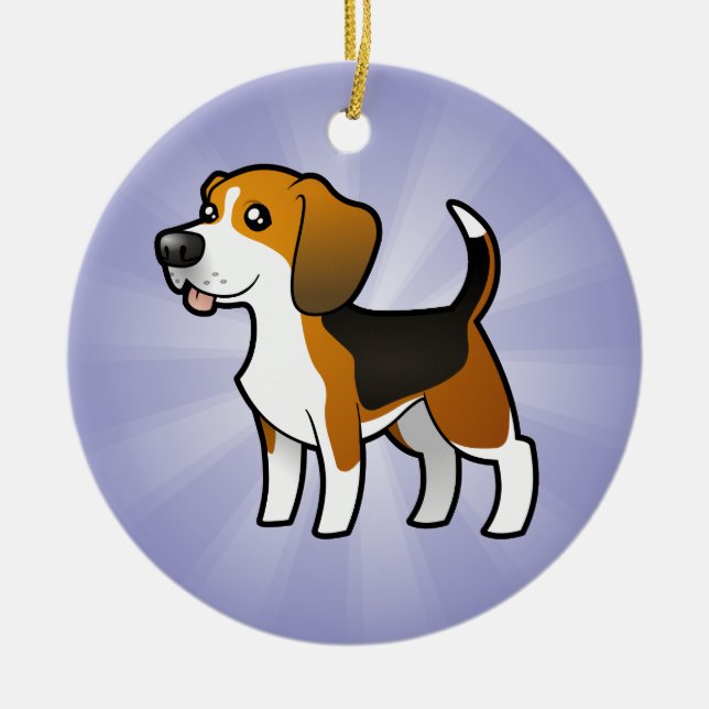 Cartoon-Beagle Keramik Ornament (Vorne)