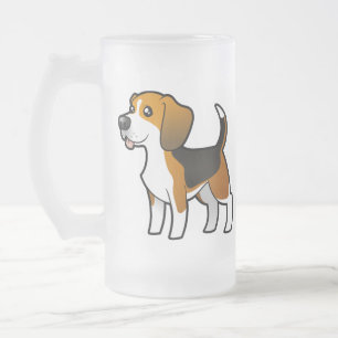 Cartoon-Beagle Mattglas Bierglas
