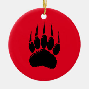 Cartoon Bear Paw Prints Keramik Ornament