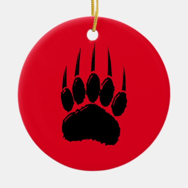 Cartoon Bear Paw Prints Keramik Ornament (Vorne)