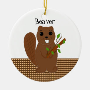 Cartoon Beaver Keramik Ornament