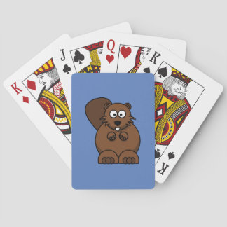 Cartoon Beaver mit blauem Hintergrund Spielkarten