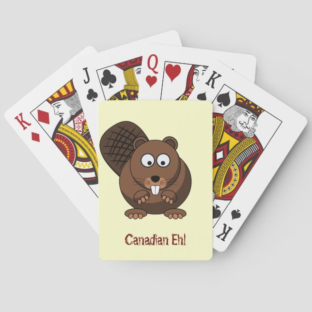 Cartoon Beaver Playing Cards Spielkarten (Rückseite)