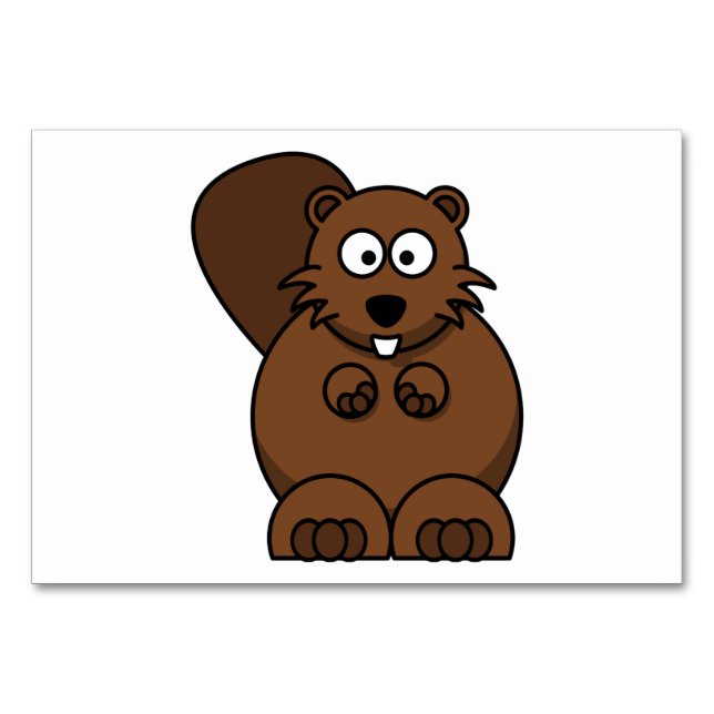 Cartoon Beaver Tischnummer (Rückseite)