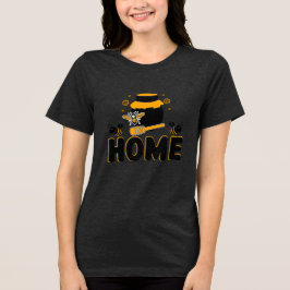 Cartoon Bee and Honey Jar "ZUHAUSE" T - Shirt