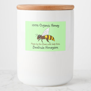 Cartoon Bee Bio Honey Jar Labels Lebensmitteletikett