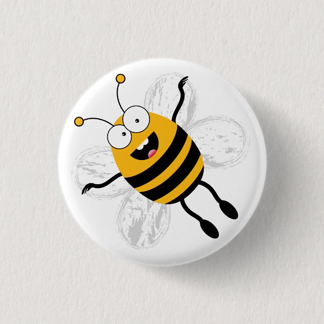 Cartoon Bee Button (Vorderseite)
