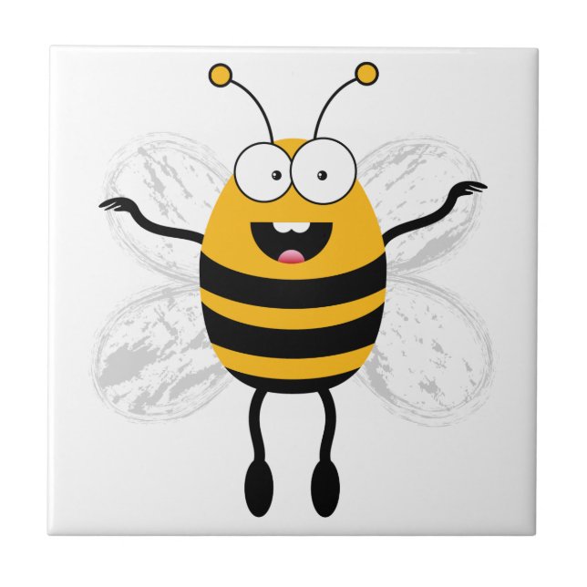 Cartoon Bee Fliese (Vorderseite)
