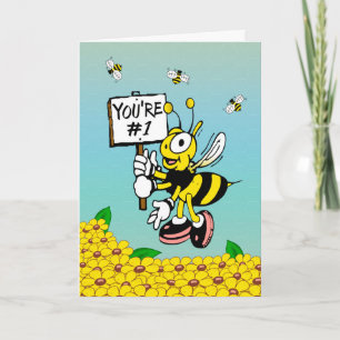 Cartoon Bee for Vatertag Karte
