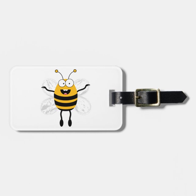 Cartoon Bee Gepäckanhänger (Vorderseite horizontal)
