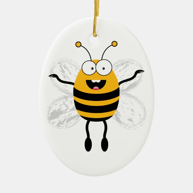 Cartoon Bee Keramik Ornament (Vorne)