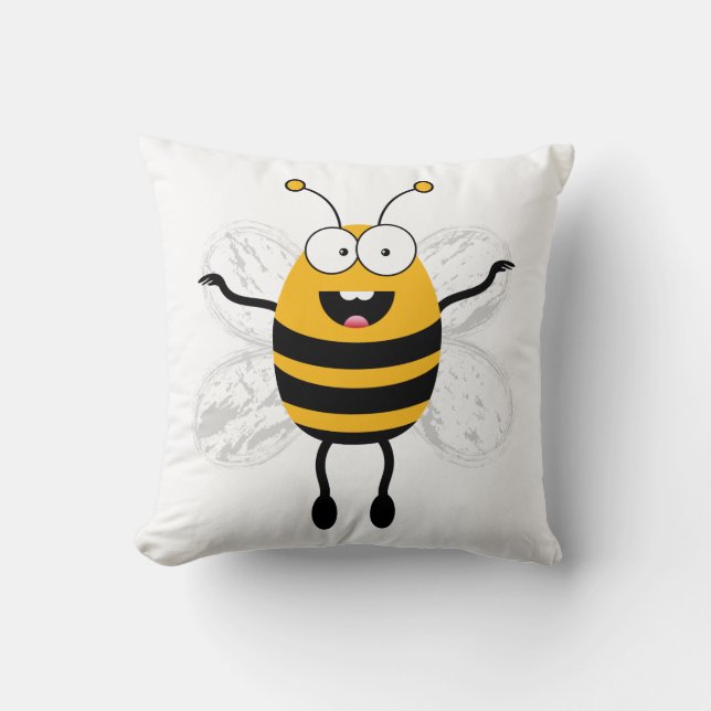 Cartoon Bee Kissen (Vorderseite)