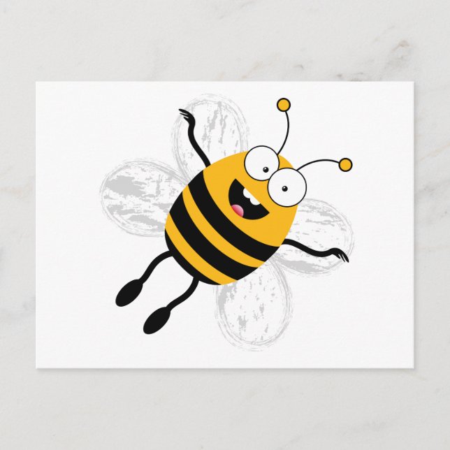 Cartoon Bee Postkarte (Vorderseite)