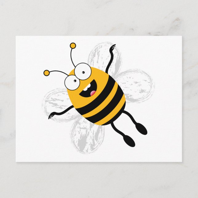 Cartoon Bee Postkarte (Vorderseite)